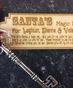 Santa's Magic key Engraved Birch plywood - Personalised