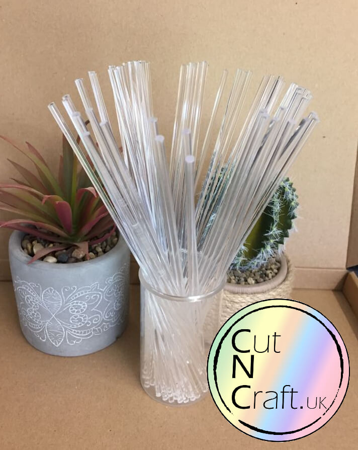 100 New Clear Acrylic Cake Topper Sticks Prism Craft 7.3” 100 Reusable NEW  STOCK