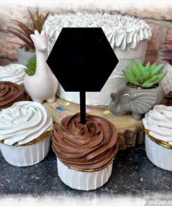 Budget Acrylic Blank Hexagon Cake Topper - Paddle 65mm