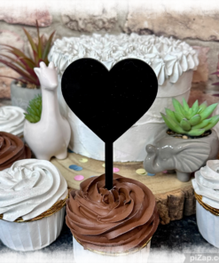 Super Value Acrylic Blank Heart Cake Topper - Paddle 65mm