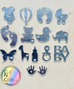 MINI Baby Themed Cake Topper Charms Trinkets x 6