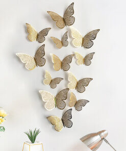 Beautiful Foil Metallic Butterflies Design B, Size 8, 10 &12cm wide.