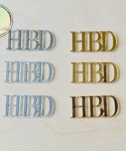 New HBD Abbreviated "Happy Birthday" 2in Cupcake Toppers
