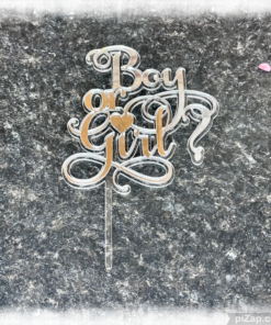 Boy Or Girl? New Arrival Gender Reveal Acrylic Cake Topper
