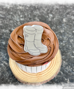 Gardening cupcake topper welly boots
